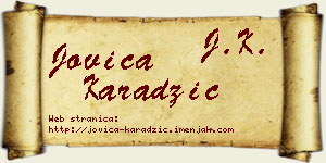 Jovica Karadžić vizit kartica